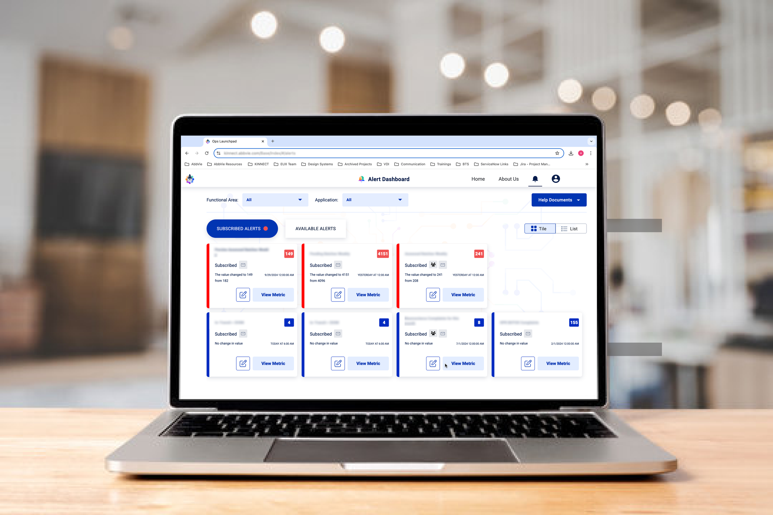 Alert Framework — desktop experience