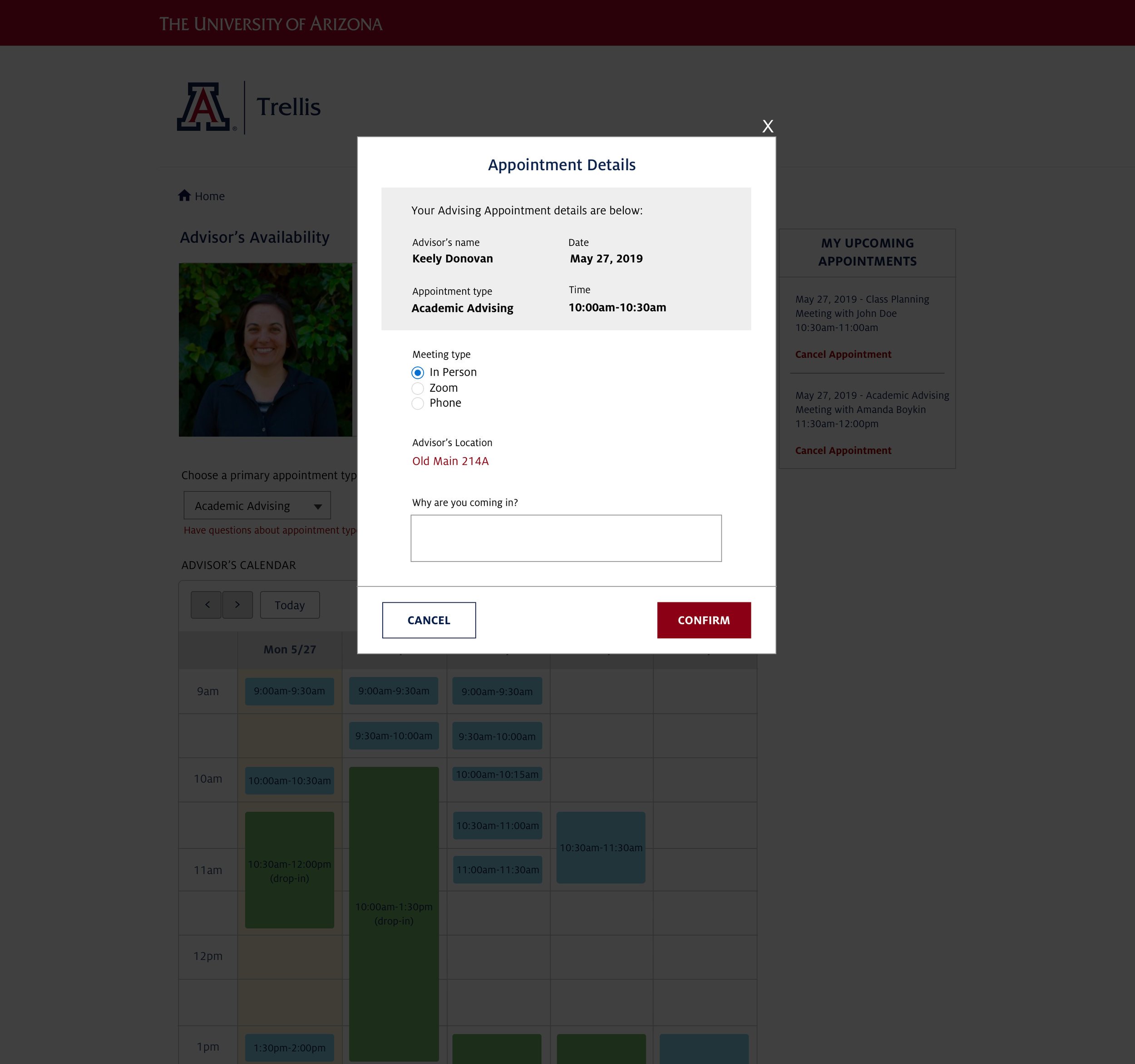Appointment Scheduler — simplified booking form