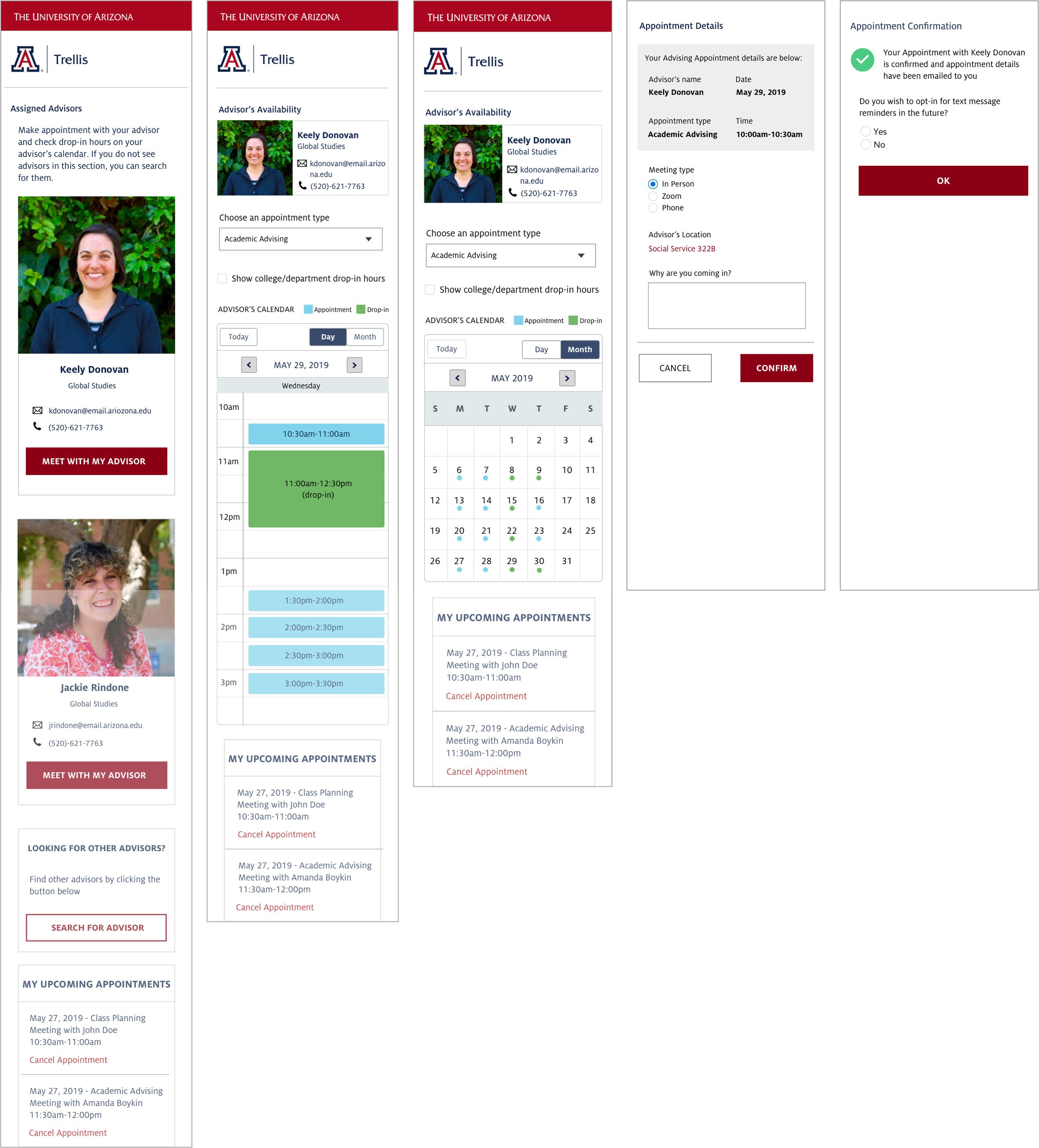 Appointment Scheduler — mobile screens
